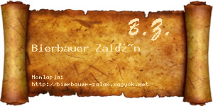 Bierbauer Zalán névjegykártya